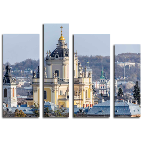 Модульная картина город Львов 109х80 см