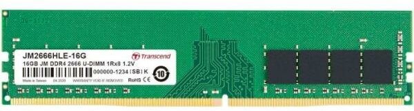 Оперативная память 16Gb (1x16Gb) PC4-21300 2666MHz DDR4 DIMM CL19 Transcend JM2666HLE-16G