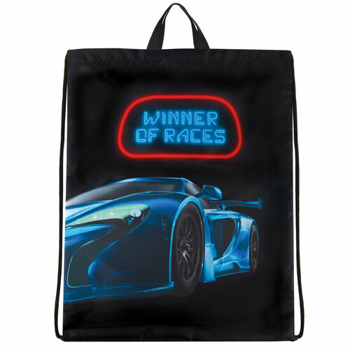 Упаковка 4 шт Мешок для обуви BRAUBERG KIDS с петлей 42х34 см Winner of Races 271627 1308₽