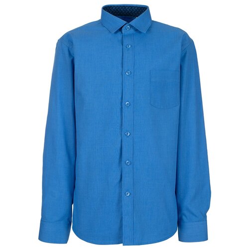 Школьная рубашка Tsarevich, размер 140-146, синий рубашка детская tsarevich cashmere blue k размер 140 146
