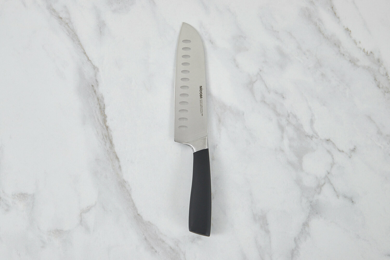 Нож Сантоку NADOBA Una, 17,5 см, цвет чёрный