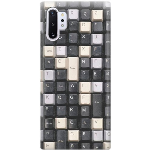 фото Re:pa накладка transparent для samsung galaxy note 10+ с принтом "черно-белые клавиши"
