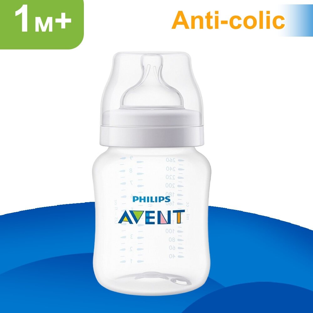 Бутылочка Avent (Авент) Anti-colic из пропилена с силиконовой соской 260 мл (SCF813/17) Philips Consumer Lifestyle B.V. - фото №18