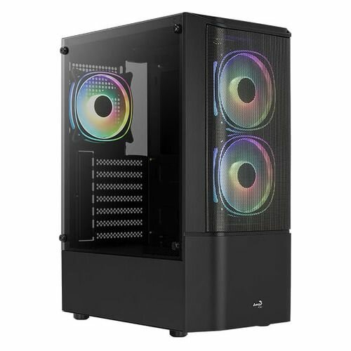 Корпус ATX Aerocool Quantum Mesh-G-BK-v2, Midi-Tower, без БП, черный [accm-pv31033.11]