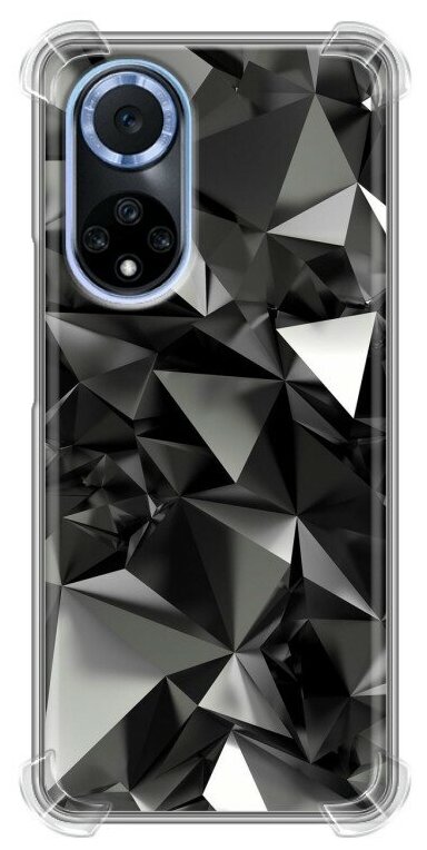 Дизайнерский силиконовый с усиленными углами чехол для Хонор 50 / Honor 50 Черные кристаллы