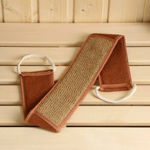 Мочалка из крапивырами лента с сегментами хлопка с веревочными ручками 66 85 см 750₽