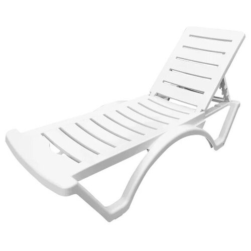 Шезлонг Adriano Classic 187х65х31 см пластик белый