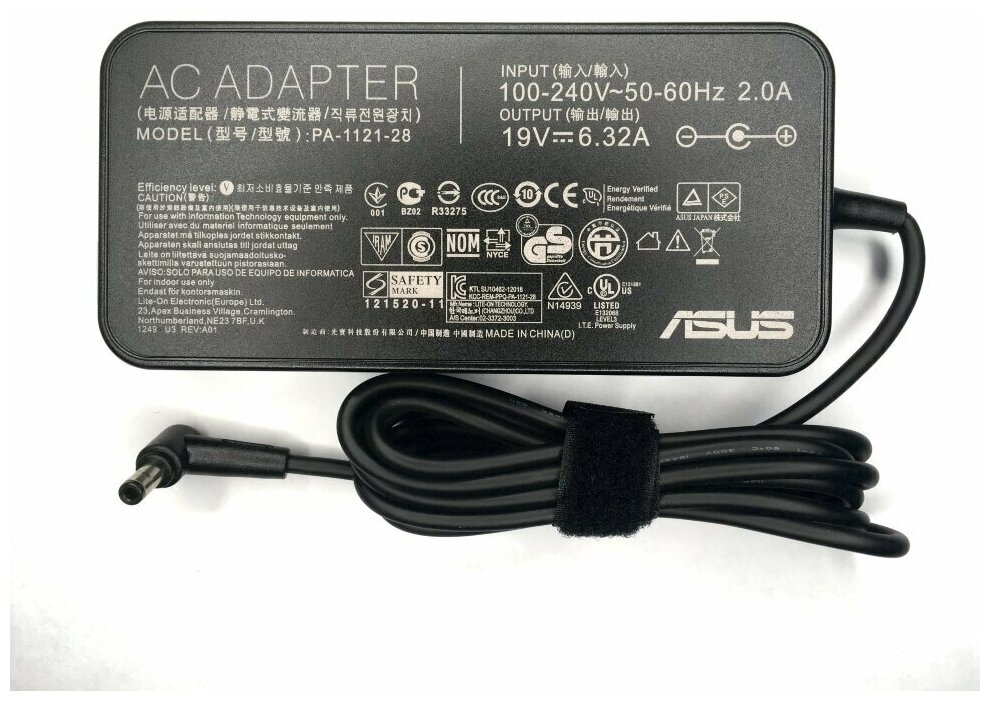 Блок питания (зарядное устройство) для ноутбука Asus N46JV 19V 6.32A (5.5-2.5) 120W Slim