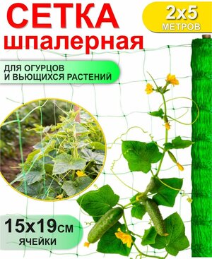 Сетка шпалерная для огурцов 2*5м (Хаки)