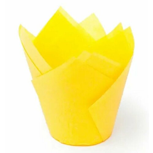 Тюльпан 160/50 Форма бумажная для выпечки и упаковки кондитерских изделий - желтая - 200 штук