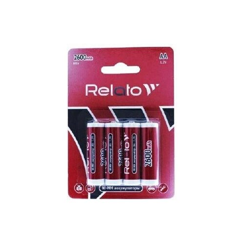 Аккумулятор AA, Relato, Ni-MH, 2600 мАч, 4 штуки