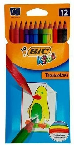 Карандаши цветные 12цв 6-гран Bic Tropicolors 832566