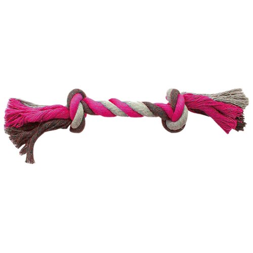 Игрушка для собак DUVO+ веревочная, розовая, 20см (Бельгия) duvo игрушка для собак веревочная гантель с мячиками серо розовая 18см бельгия шт