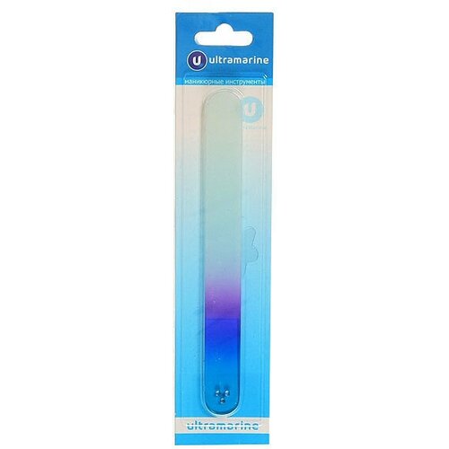 Пилка для ногтей стеклянная на блистере «Ultramarine», ручка цветная в ассортименте, со стразами,18см.
