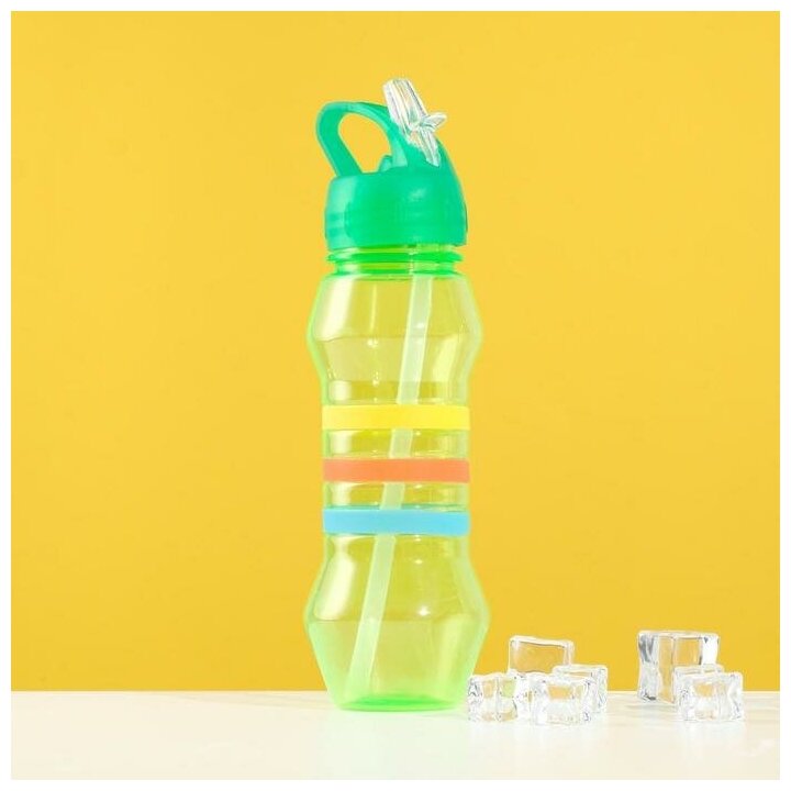 Фляжка-бутылка «Три полоски», 750 мл, зелёная - фотография № 1
