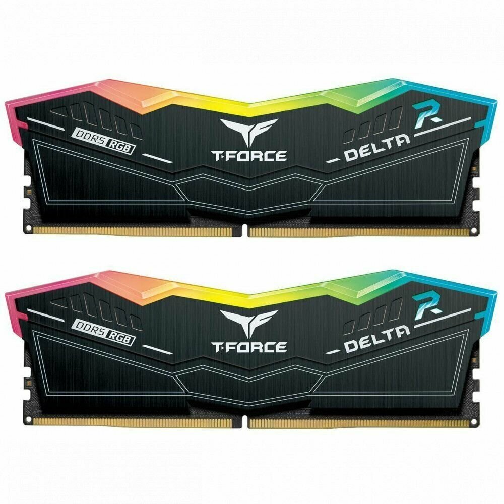 Модуль памяти DDR5 TEAMGROUP T-Force Delta RGB 32GB (2x16GB) 7800MHz CL38 (38-48-48-84) 1.4V / FF3D532G7800HC38DDC01 / Black