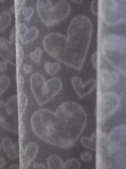 Плед флисовый, 100х118, "Акварельные сердечки " серый