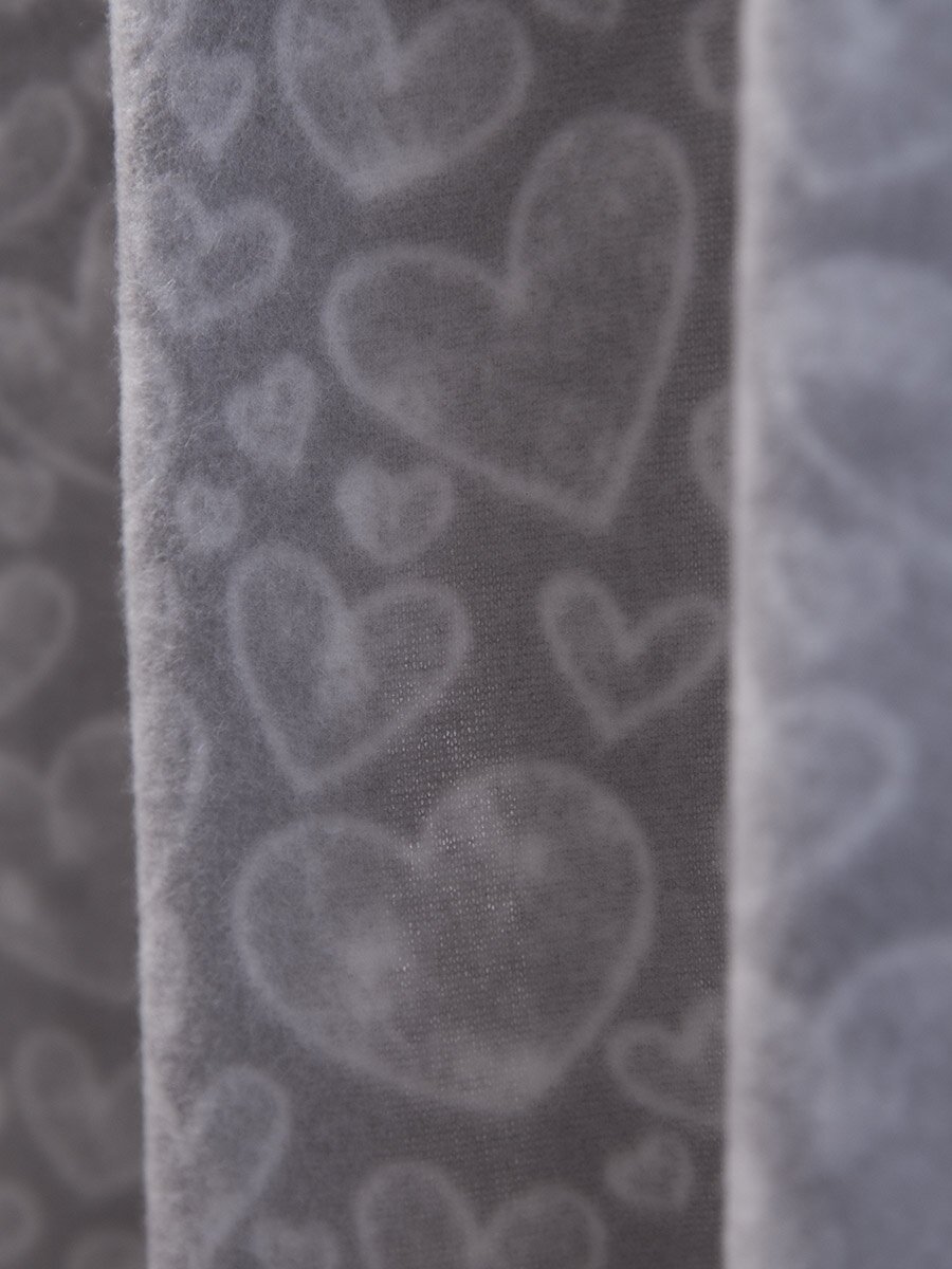 Плед для новорожденного 100х118 флисовый детский, "Акварельные сердечки " серый