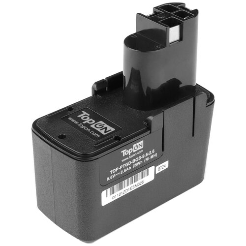 Аккумулятор TopON TOP-PTGD-BOS-9.6-2.6, Ni-Mh, 9.6 В, 2.6 А·ч, 1 шт. аккумулятор для электроинструмента bosch p n 2607335037 2607335072 2 6ah 9 6v ni mh