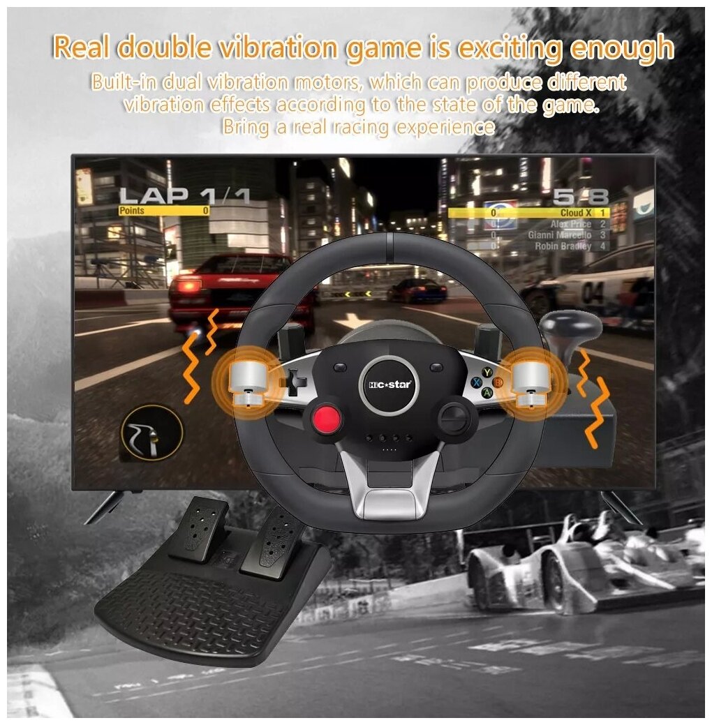 Руль игровой универсальный Xbox 360 ПК Nintendo Switch Android PS3 PS4 Xbox One