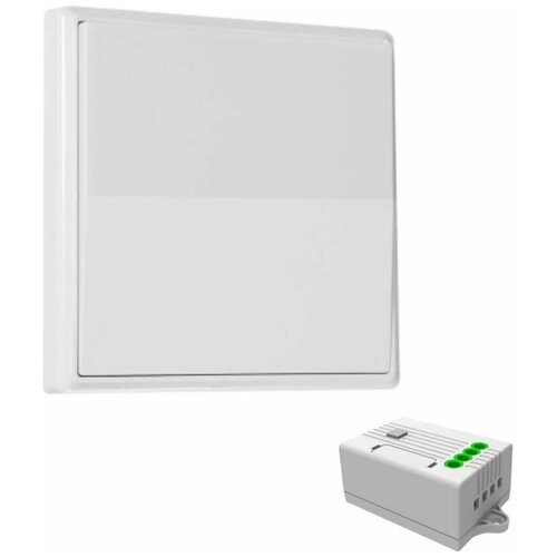 Дистанционный 1-клавишный выключатель GRITT Elegance белый комплект: 1 выключатель, 1 радиореле 1000Вт 12104