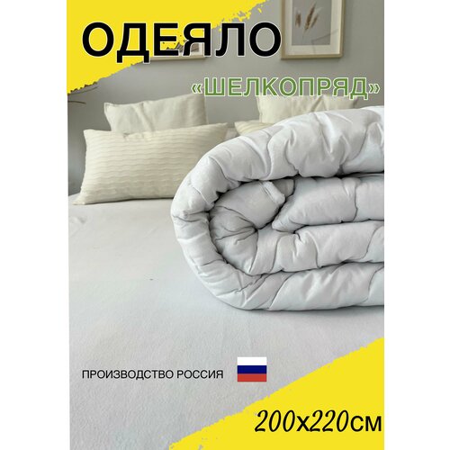 Одеяло евро классическое белое 200х220 см стандарт, гипоалергенное с наполнителем шелкопряд, всесезонное для всей семьи, для дома и дачи