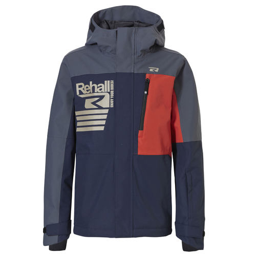 Горнолыжная куртка Rehall для мальчиков, воздухопроницаемая, карманы, карман для ски-пасса, размер 128, синий