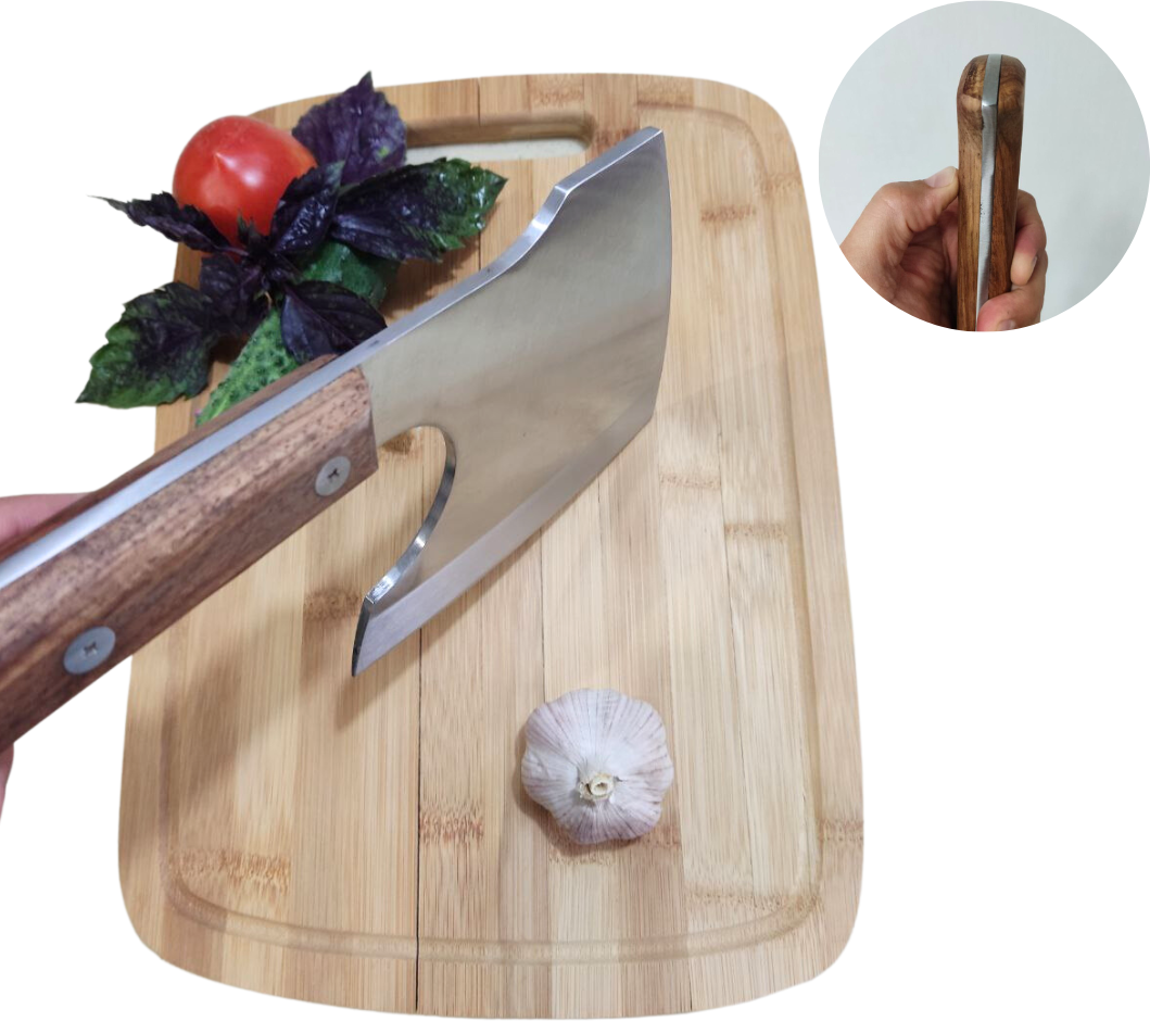 Топорик кухонный профессиональный Brinhill; фирменный топор для разделки мяса, рубки костей с деревянной ручкой - фотография № 5