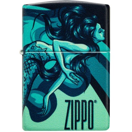 Оригинальная бензиновая зажигалка ZIPPO Classic 48605 Mermaid Design с покрытием 540 Matte - Русалка