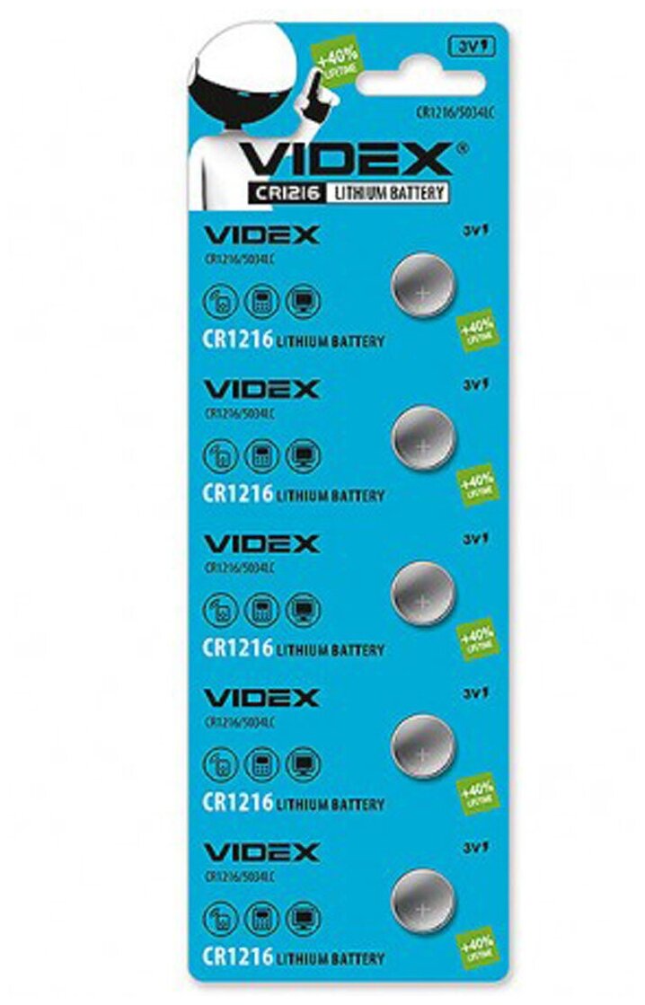 Батарейка литиевая VIDEX CR1216 (5 шт.)