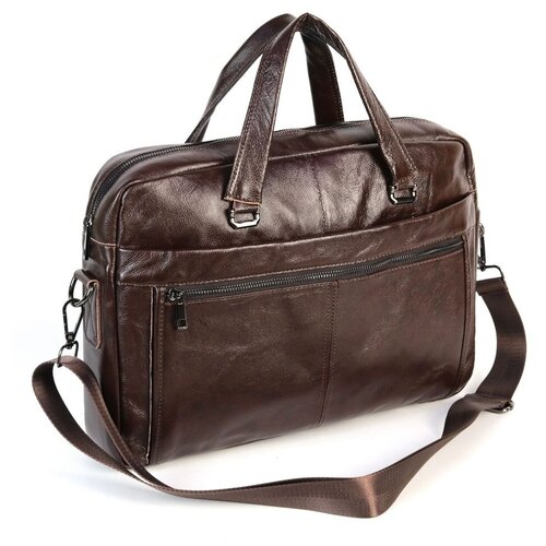 Мужская кожаная сумка-портфель 9021 Браун