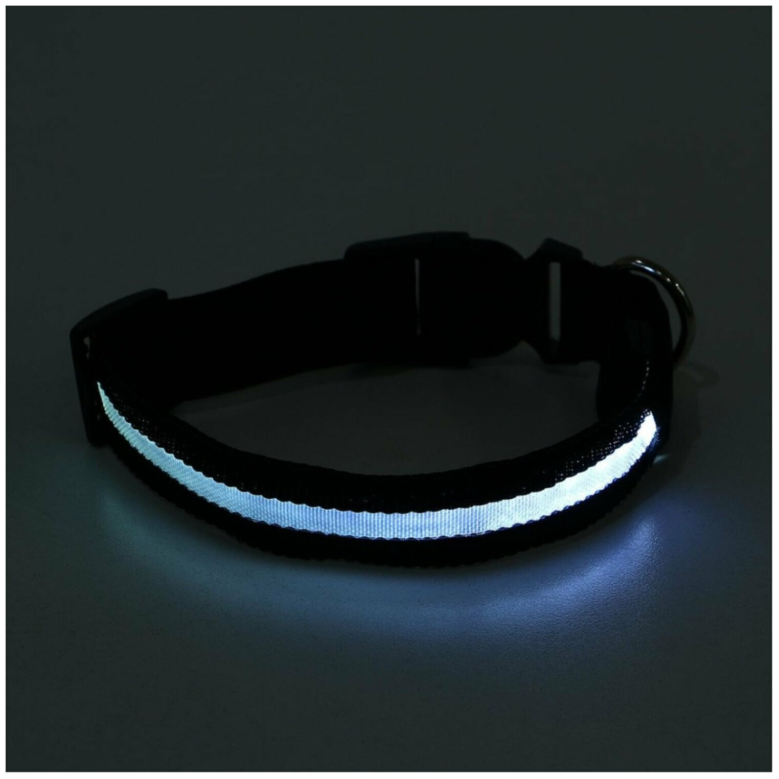 Ошейник для животных Poco case Прогулочный Светящийся на батарейках, светодиодный LED, размер L, 35-50 см - фотография № 3