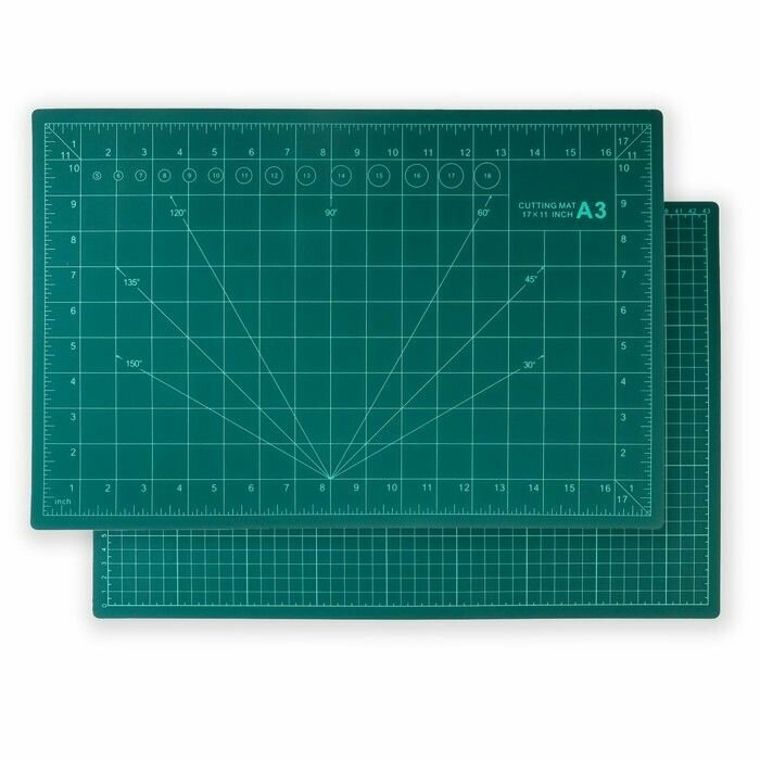 Мат для резки, 45 x 30 см, А3, цвет зелёный