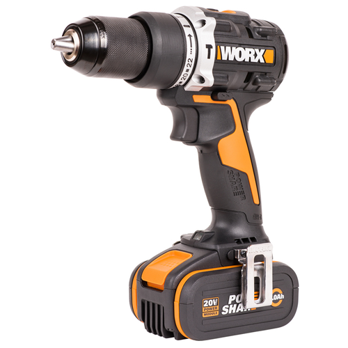 Дрель-шуруповерт аккумуляторная WORX WX352.1, 4Ач x2, ЗУ 2А, кейс