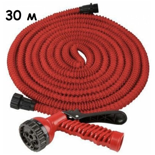 Шланг для полива растягивающийся с распылителем красный 30м поливочный шланг с распылителем 30м 3510₽