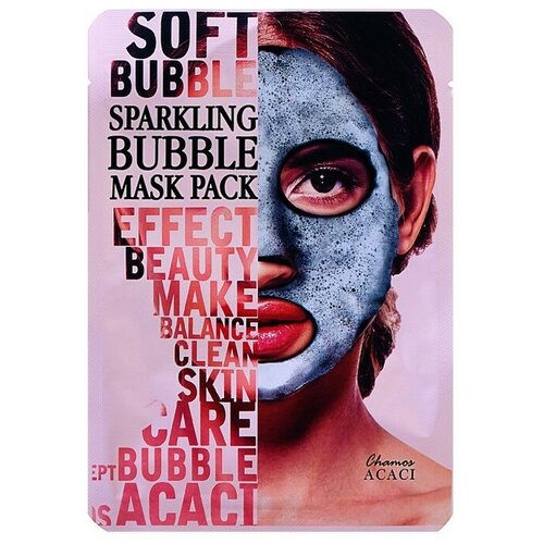 Chamos Черная пузырьковая маска для лица Chamos Acaci с коллагеном, 25 мл