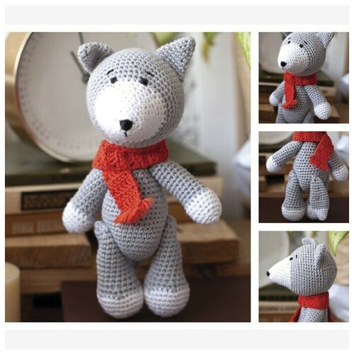 Набор для вязания Амигуруми мягкая игрушка Волчонок Дориан 21 см 864₽