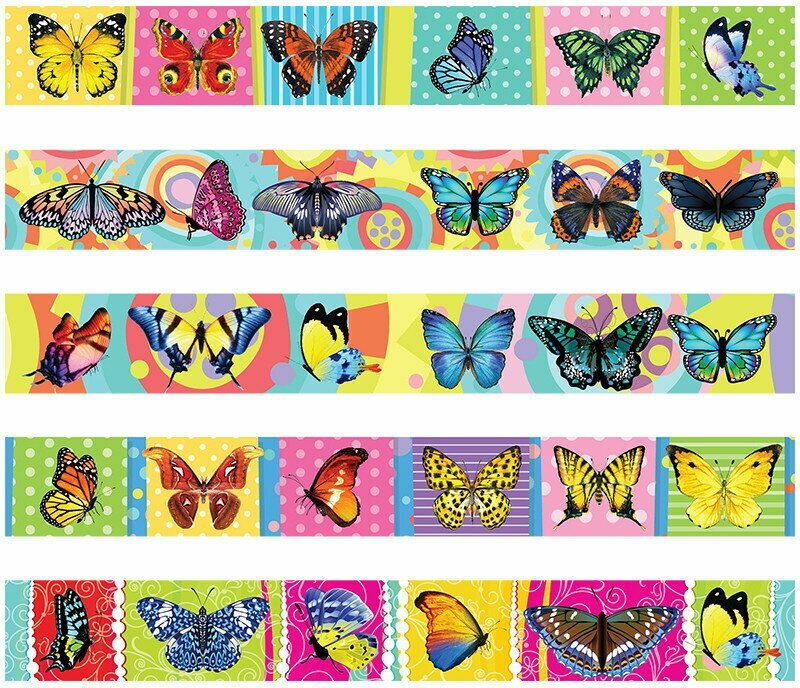 Закладка - магнит для книг, 25*195мм, ArtSpace "Бабочки", блестки, 40 штук, 243760