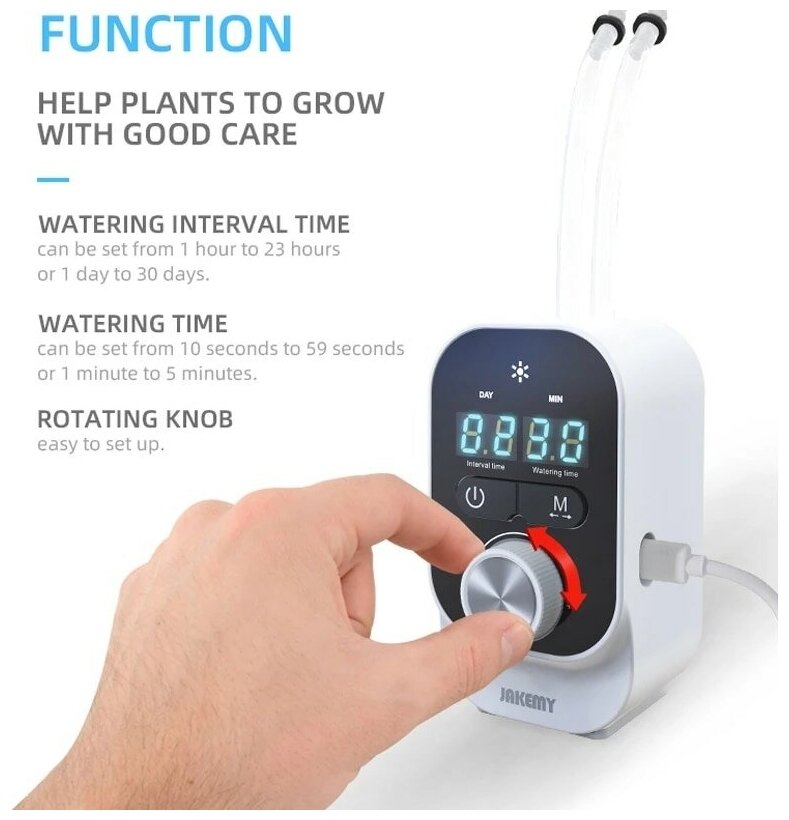Домашний автоматический поливочный аппарат Jakemy JM-G01 10/15 (опция) система полива по времени - фотография № 3