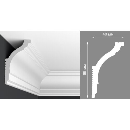 Плинтус потолочный Формат 08018D, 1шт (длина 2м)
