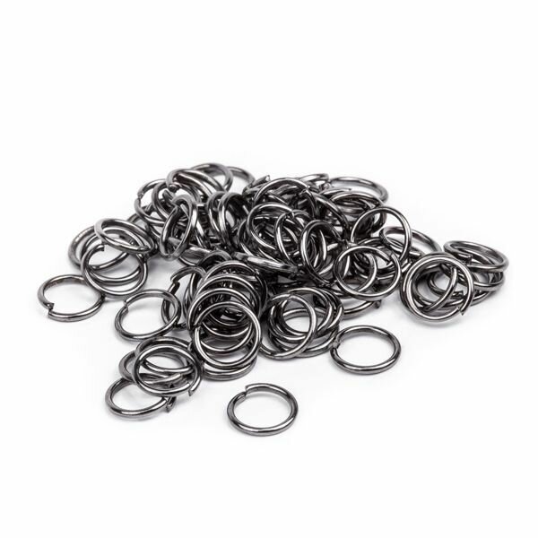 Соединительные колечки одинарные, размер 6х0,7мм, Цвет: темный никель, 50шт.