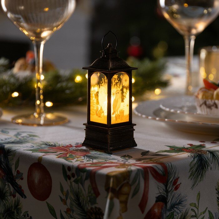 фото Luazon Lighting Светодиодная фигура «Бронзовый фонарь с совой» 5 × 12 × 5 см, пластик, батарейки AG13х3, свечение тёплое белое