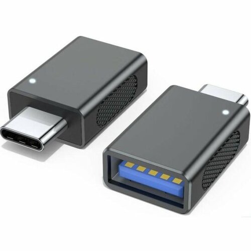 Адаптер Ks-is KS-753GR USB A F в USB C M 10Gbps LED серый (KS-753GR) адаптер ks is ks 753gr usb a f в usb c m 10gbps led серый ks 753gr