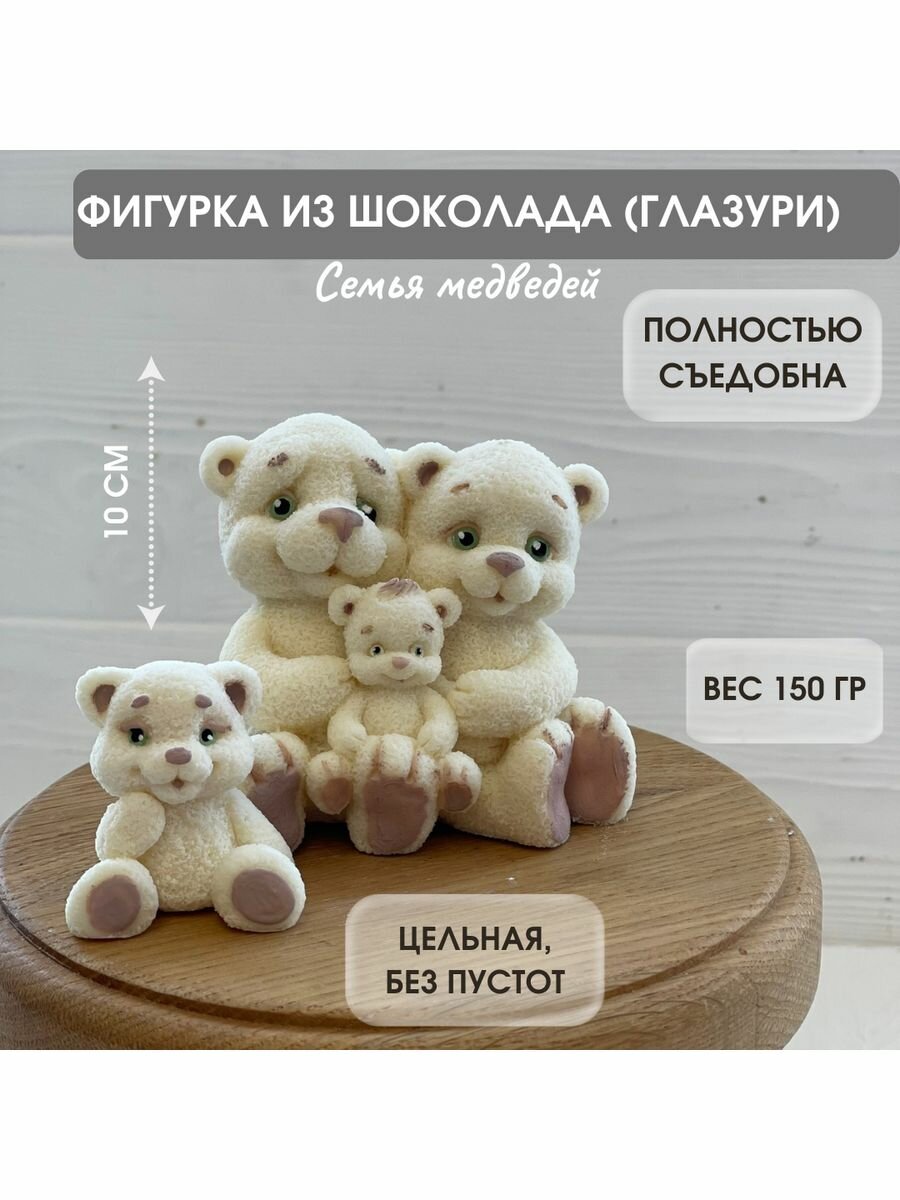 фото Шоколадная фигурка на торт семья медведей