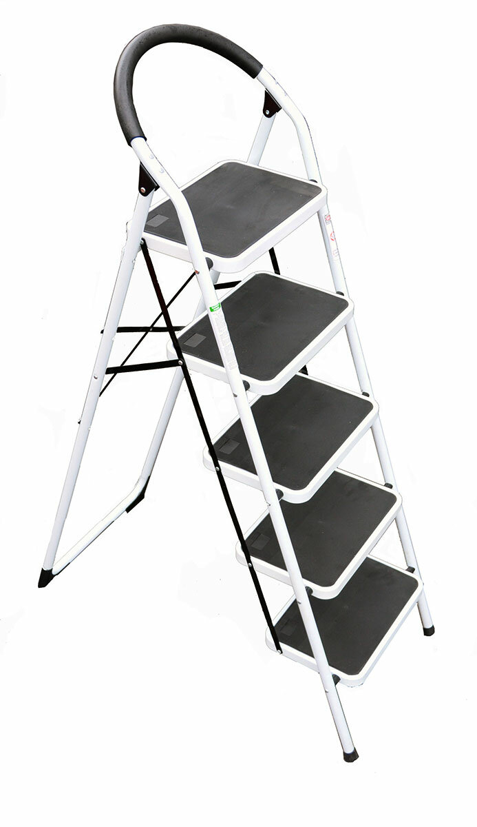 фото Стремянка Sevenberg Prima Lux Белая С 5-Ю Широкими Ступенями