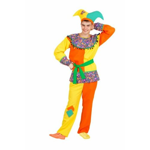 Костюм взрослый Скоморох Макар (50) костюм скоморох петрушка взрослый элит классик 50