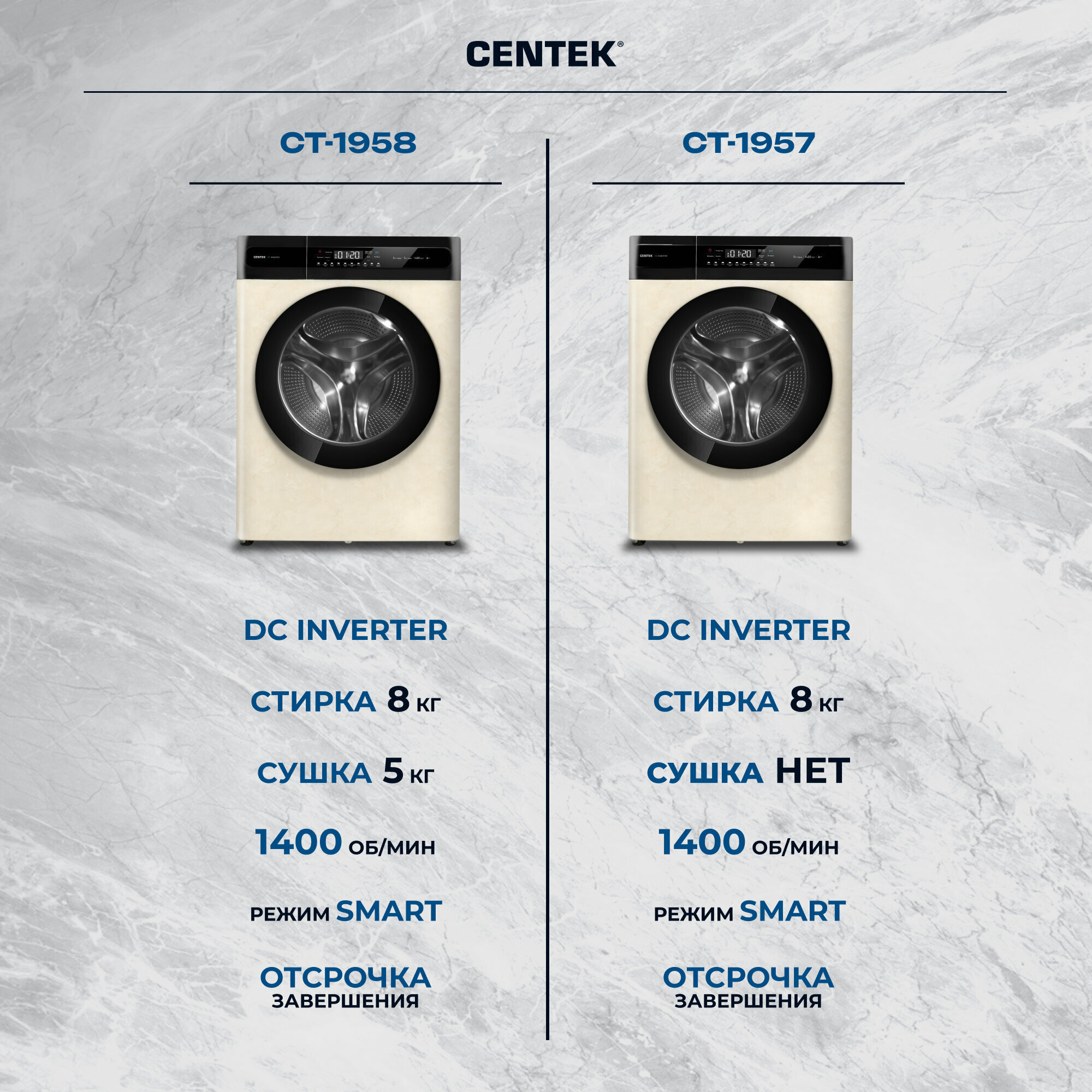 Стиральная машина Centek Ct-1958, стирка 8кг, сушка 5кг, 1400об/мин . - фотография № 8