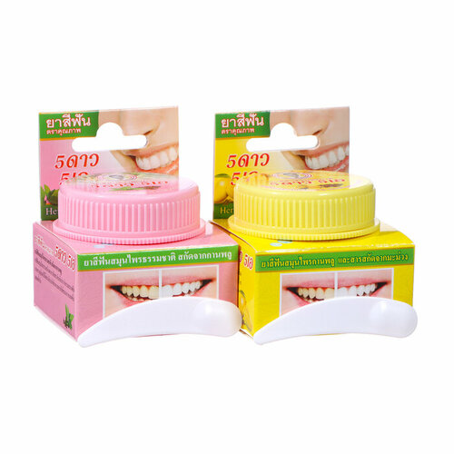 Набор зубных паст 5 Star Cosmetic с травами и гвоздикой 25 гр + с экстрактом манго 25 гр (комплект из 3 шт)