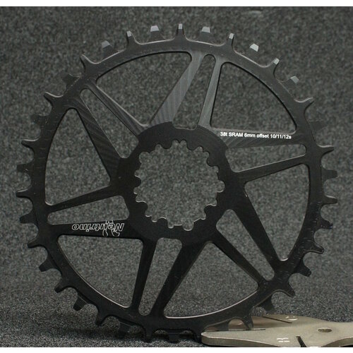 фото Передняя круглая звезда neutrino components sram direct mount 38t 6мм оффсет черная