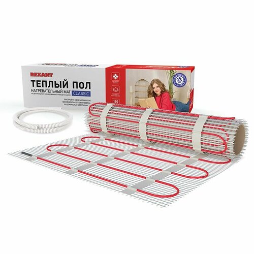 Тёплый пол нагревательный мат REXANT 4 м2 05 х 8 м 600 Вт 5236₽